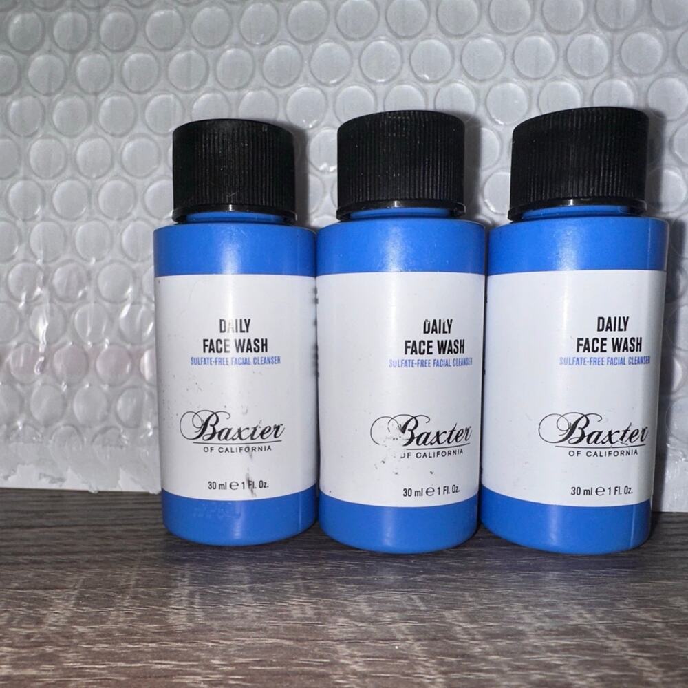 Baxter of California Daily Face Wash Sulfate Free Cleanser 1oz Travel Size Lot 3